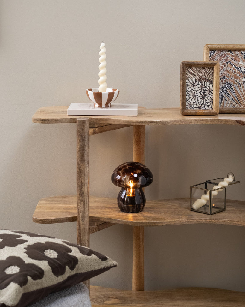 Bloomingville- Candle Holder Eja Stripe Brown - Things I Like Things I Love