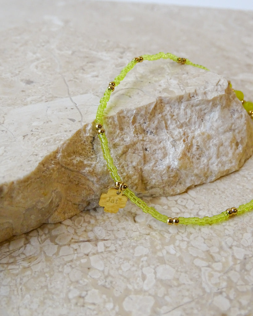 Bracelet Lime Green Beads - Things I Like Things I Love