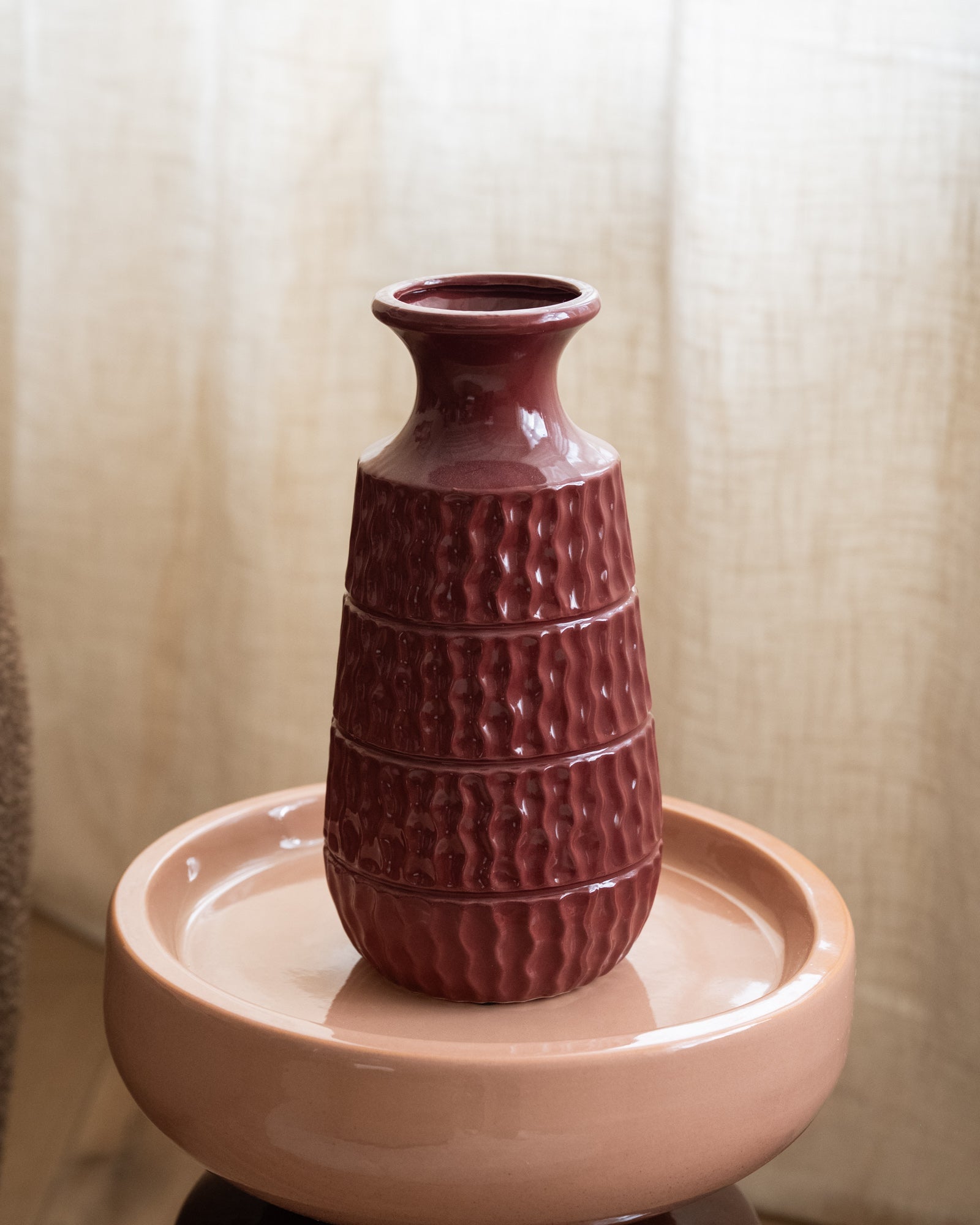 Deco Vaas Aztec Bordeaux