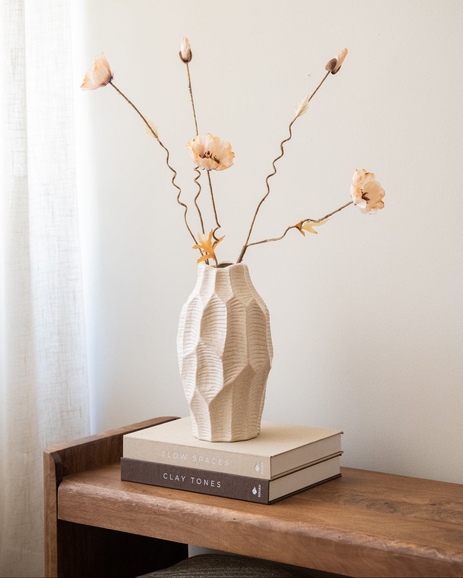 Deco Vaas Leaves Beige
