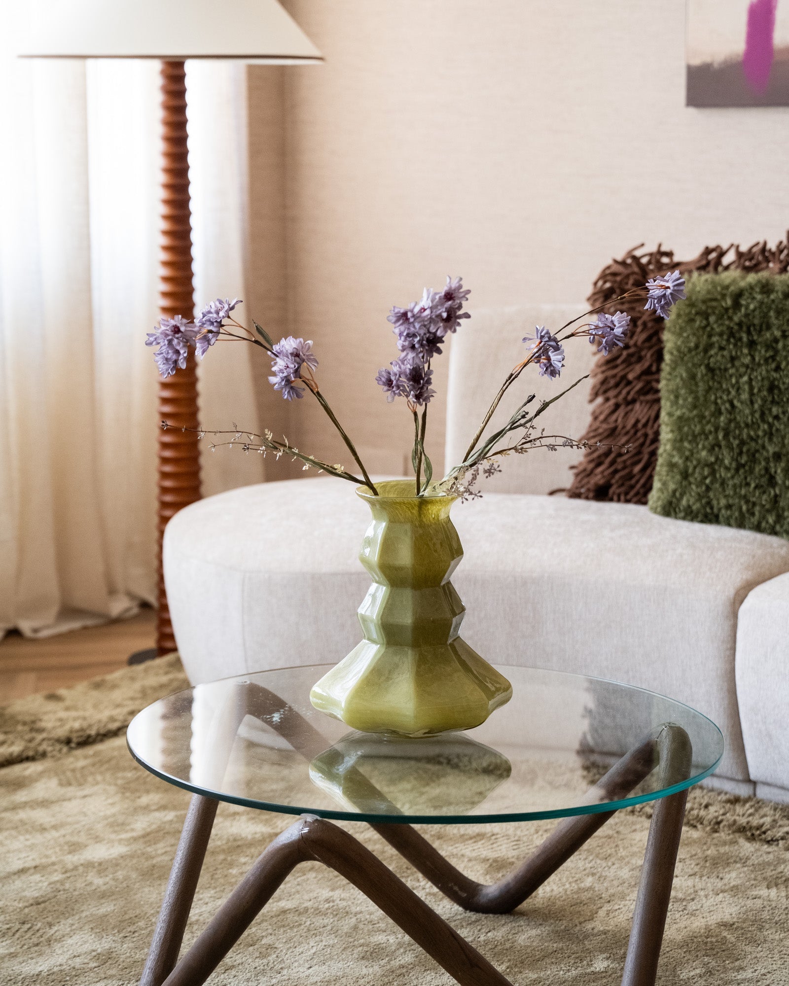 HKLIVING Vase Silhouette Glass Olive Green