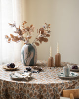 Table Cloth Flower Brown
