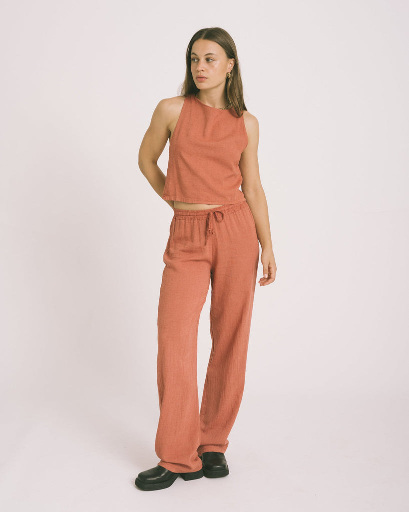 TILTIL Mailey Linen Pants Pomegranate - Things I Like Things I Love