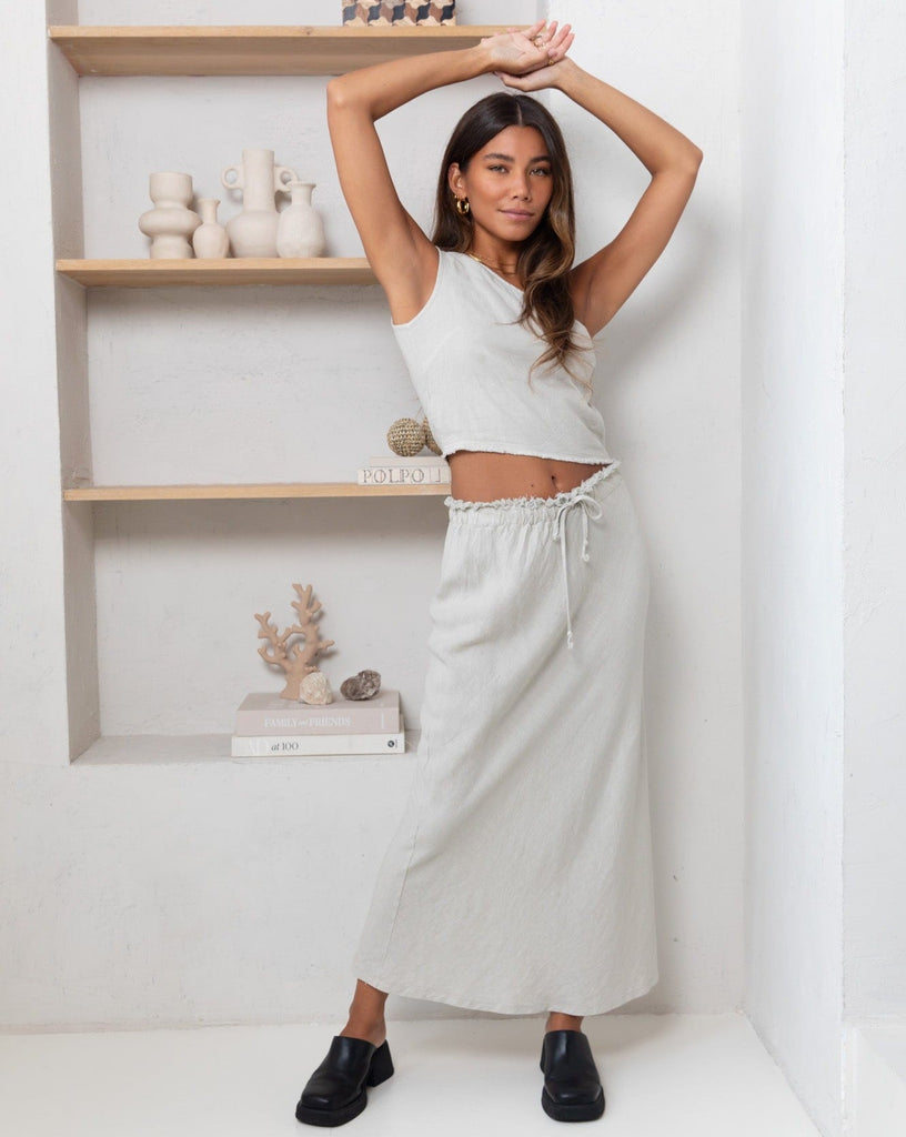 TILTIL Marlou Linen Skirt Beige - Things I Like Things I Love