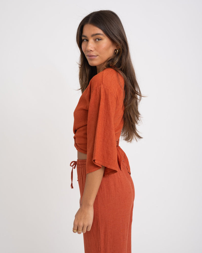 TILTIL Sunny Linen Top Rust One Size - Things I Like Things I Love