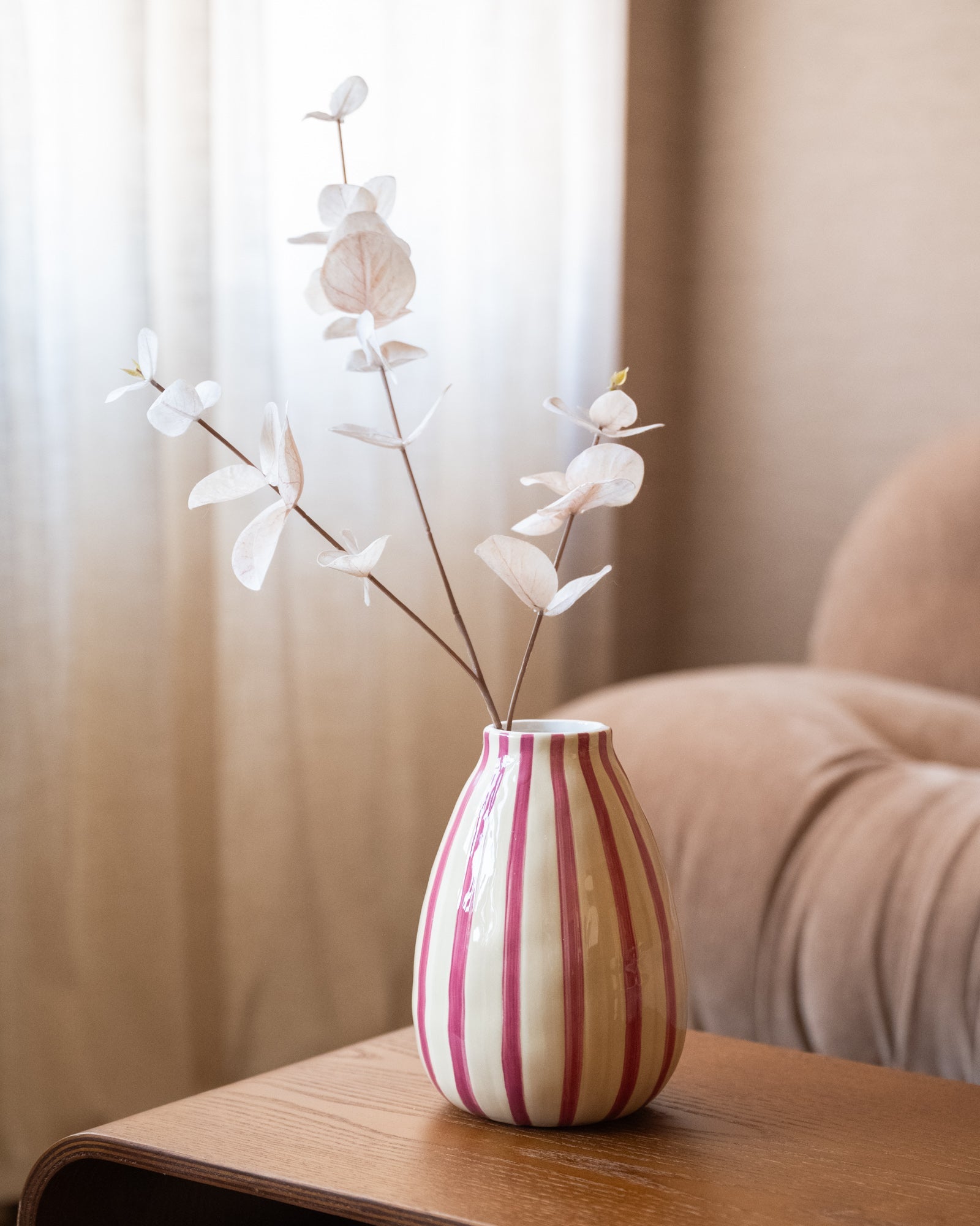 Vase Stripe Beige/Pink