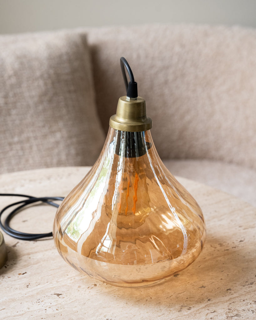 Pendant Lamp Smoke Glass Gold - Things I Like Things I Love