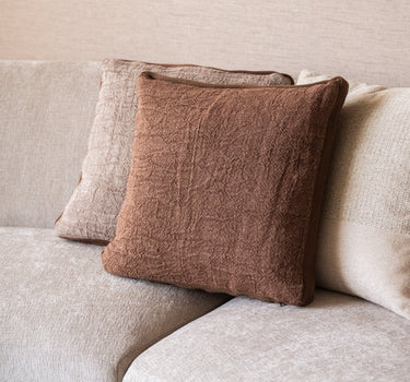 100% Feather Cushion Alpha Mocha Linen - Things I Like Things I Love