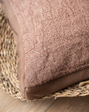 100% Feather Cushion Alpha Mocha Linen - Things I Like Things I Love