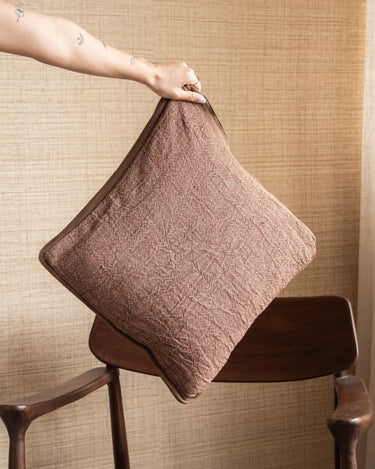 100% Feather Cushion Alpha Mocha Linen - Things I Like Things I Love