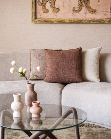 100% Feather Cushion Alpha Mocha Linen - Things I Like Things I Love