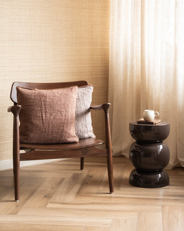 100% Feather Cushion Alpha Mocha Linen - Things I Like Things I Love