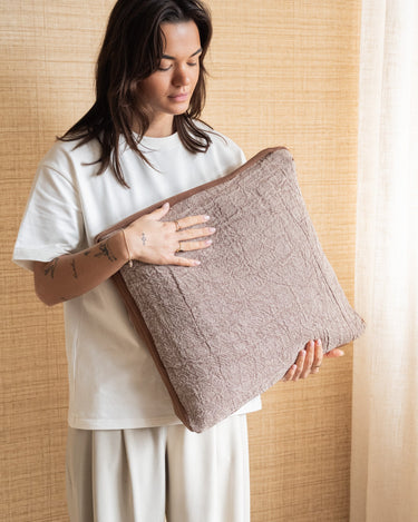 100% Feather Cushion Alpha Taupe Linen - Things I Like Things I Love