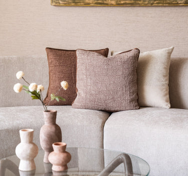 100% Feather Cushion Alpha Taupe Linen - Things I Like Things I Love