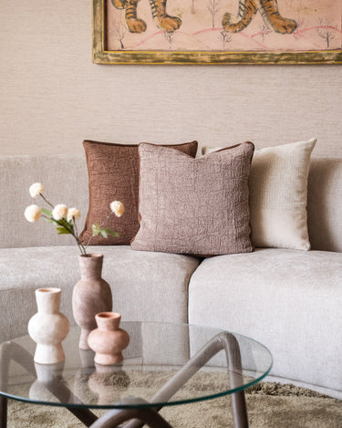 100% Feather Cushion Alpha Taupe Linen - Things I Like Things I Love