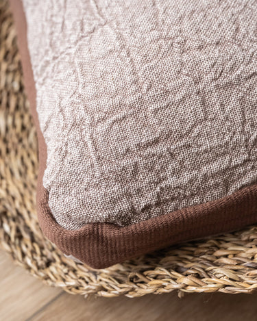 100% Feather Cushion Alpha Taupe Linen - Things I Like Things I Love