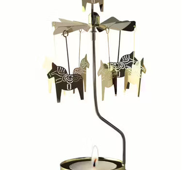 Drehbarer Teelichthalter in Pferdeform