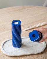Double sided Candle Holder Chup Blue