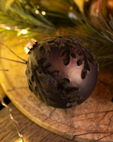Weihnachtskugel Blatt Samt Braun