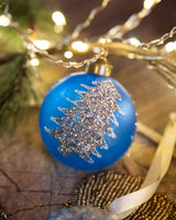 Weihnachtskugel Kiefer Blau
