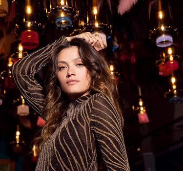 TILTIL Amilla Top Zebra Glitzer Gold