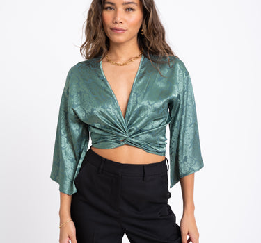 TILTIL Sunny Top Blumen Grün Rubin