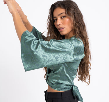 TILTIL Sunny Top Blumen Grün Rubin