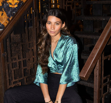 TILTIL Sunny Top Blumen Grün Rubin