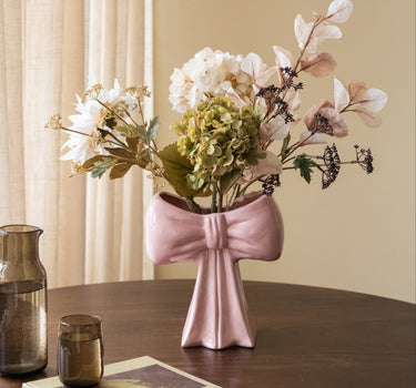Deko Vase Schleife Rosa