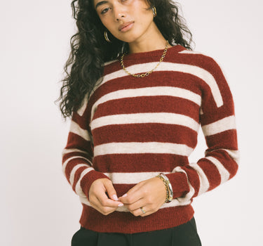 MSCH Festina Hope Pullover Striped Bordeaux