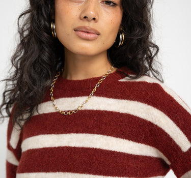 MSCH Festina Hope Pullover Striped Bordeaux