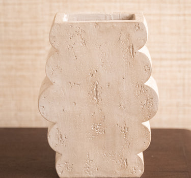 Dekovase, wolkig beige