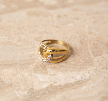 TILTIL Embrace Strassy Ring Gold