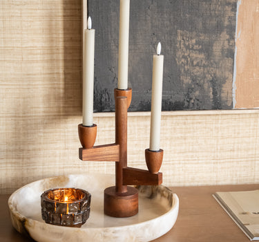 2er-Set - LED-Dinnerkerze Alira Sand