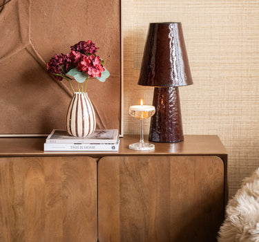 Deco Vase Stripe Brown