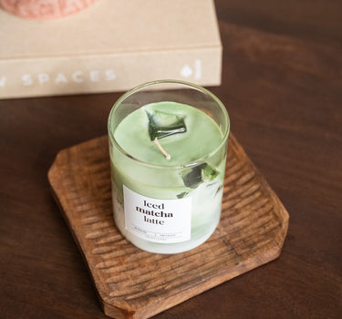 Handgemachte Kerze Eiskaffee Matcha Latte