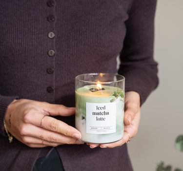 Handgemachte Kerze Eiskaffee Matcha Latte