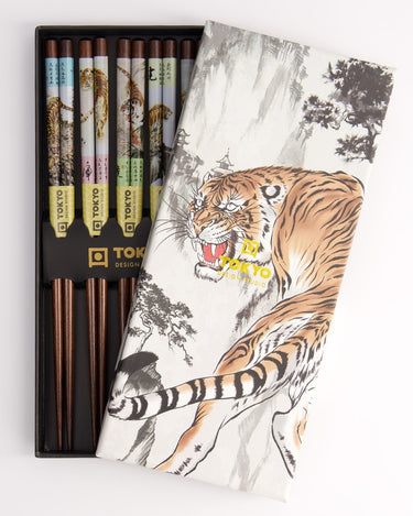 TDS Chopsticks Tiger SET OF 5 Black - Things I Like Things I Love