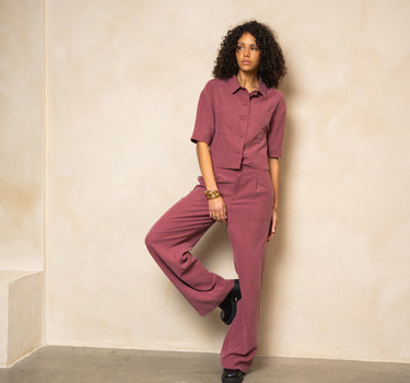 TILTIL Sanne Rayon Pantalon Aubergine
