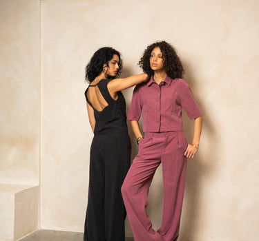 TILTIL Sanne Rayon Pantalon Aubergine