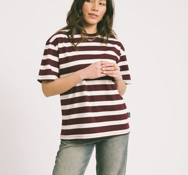 TILTIL Thick Striped Luc Tee Aubergine