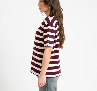 TILTIL Thick Striped Luc Tee Aubergine