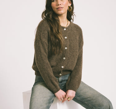 TILTIL Mirre Knitted Cardigan Brown One Size