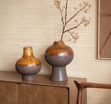 Large Deco Vase Drip Brown