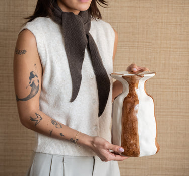 Deco Vase Larisa Ceramic Striped