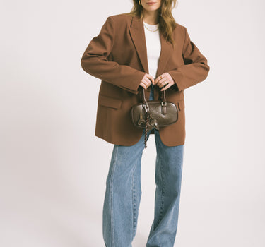 Mia Crossover Charm Bag Seal Brown