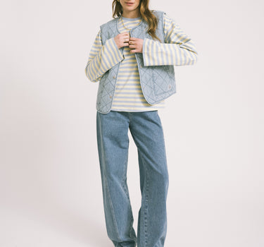 TILTIL Longsleeve Thin Striped Doka Tee Light Blue