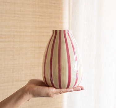 Vase Stripe Beige/Pink