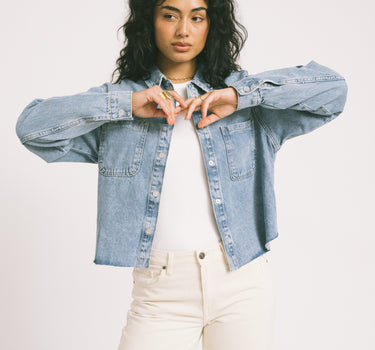 Alva Denim Shacket Light Blue