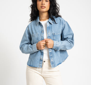 Alva Denim Shacket Light Blue